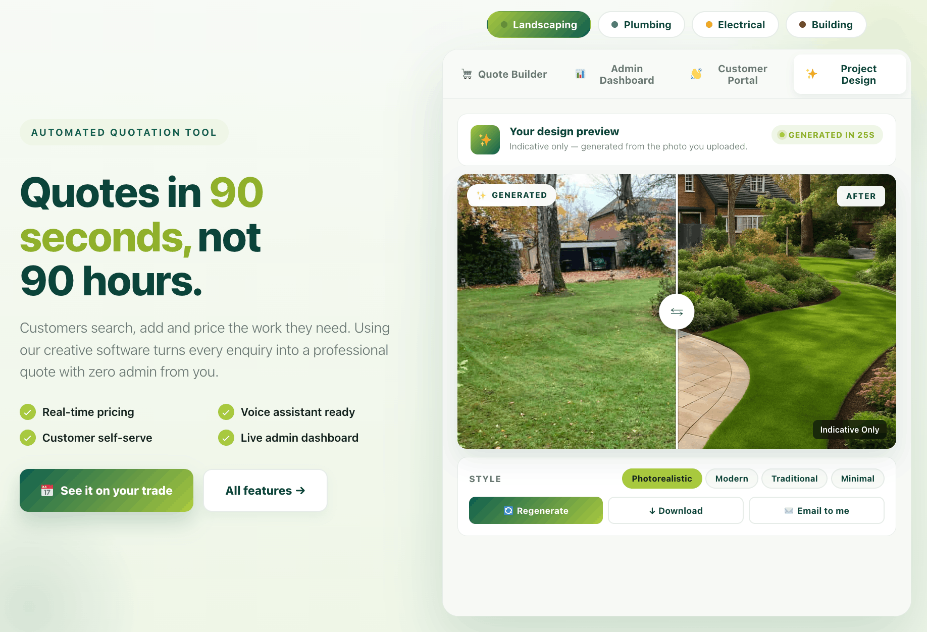 Reformed Gardens landscaping platform preview